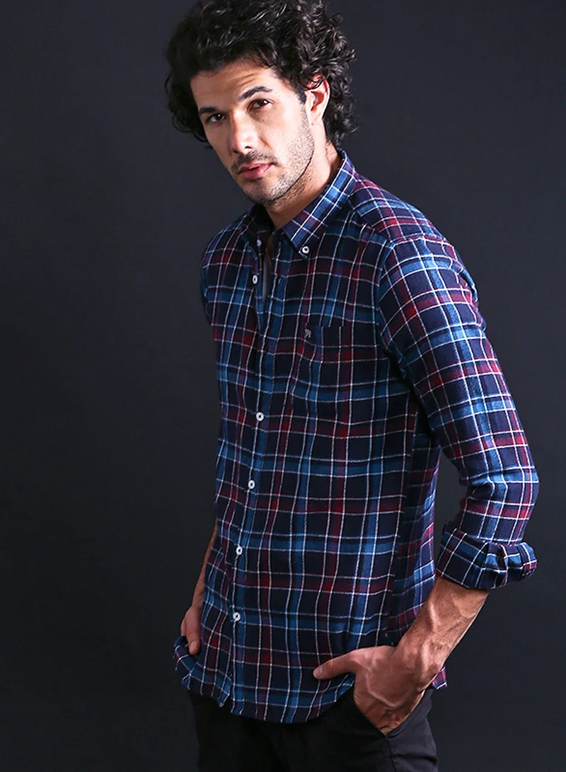 THE BEAR HOUSE Men's Cotton Shirt | Casual & Formal Long Sleeve Slim Fit | Classic Button-Down, Office & Everyday Wear, Comfortable & Breathable Fabric
