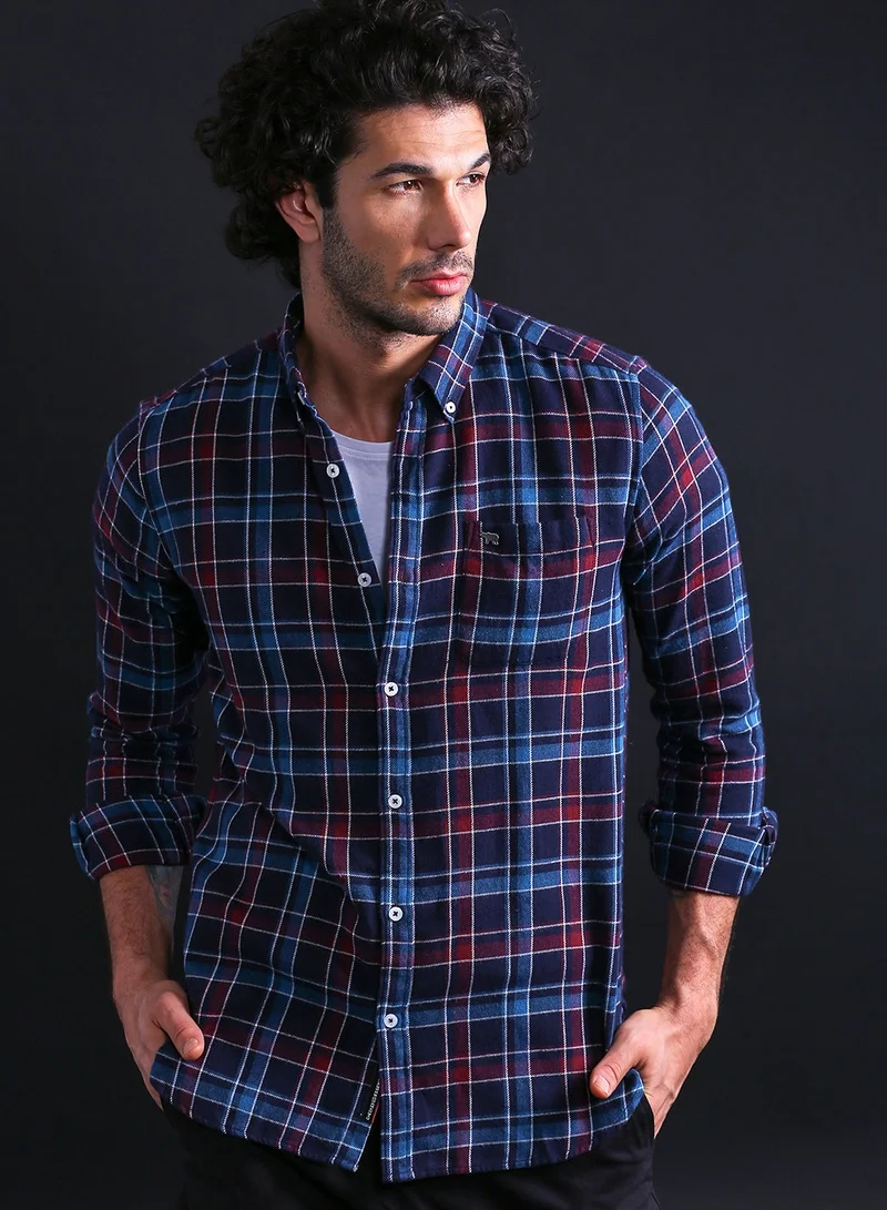 THE BEAR HOUSE Men's Cotton Shirt | Casual & Formal Long Sleeve Slim Fit | Classic Button-Down, Office & Everyday Wear, Comfortable & Breathable Fabric