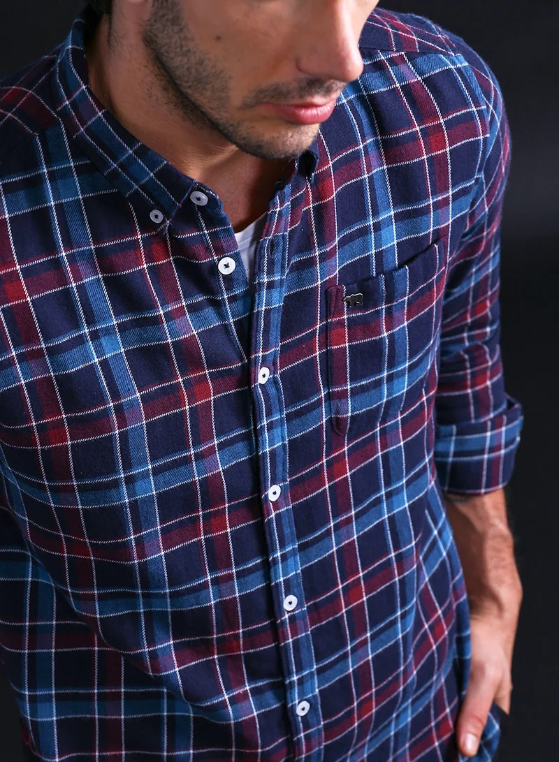 THE BEAR HOUSE Men's Cotton Shirt | Casual & Formal Long Sleeve Slim Fit | Classic Button-Down, Office & Everyday Wear, Comfortable & Breathable Fabric
