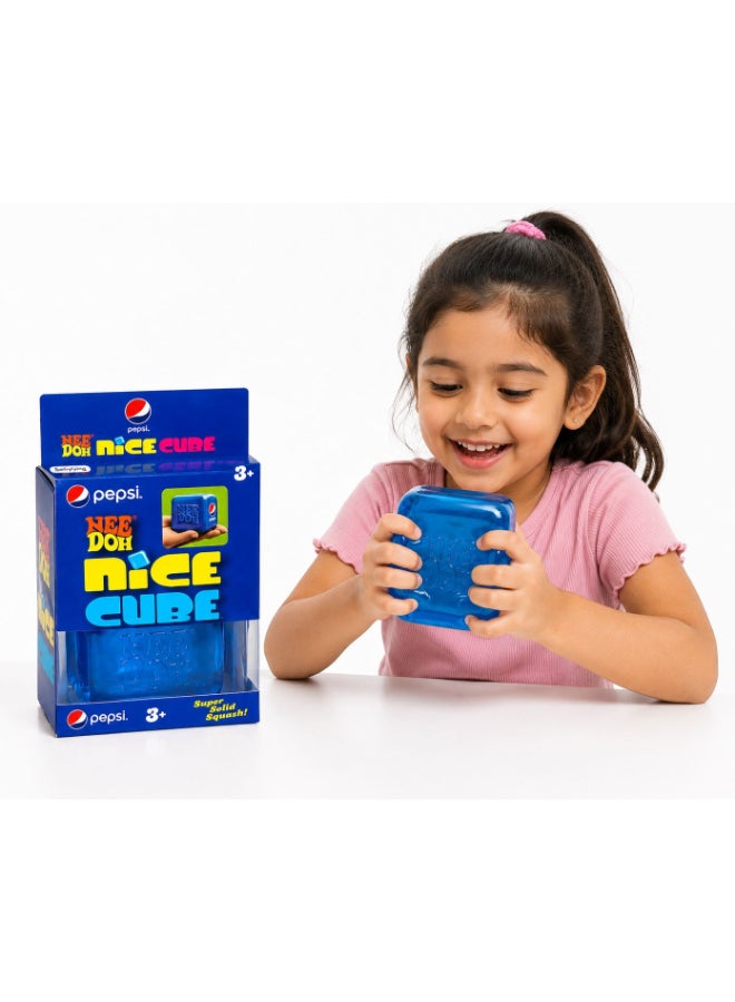 Needoh Pepsi Single Piece Nice Cube Squishy Stress Relief Toy | Soft Squeeze Fidget Sensory Cube | Slow Rising Squash Toy for Kids & Adults | Anxiety Relief Desk Toy | Age 3+-Blue - Image 3