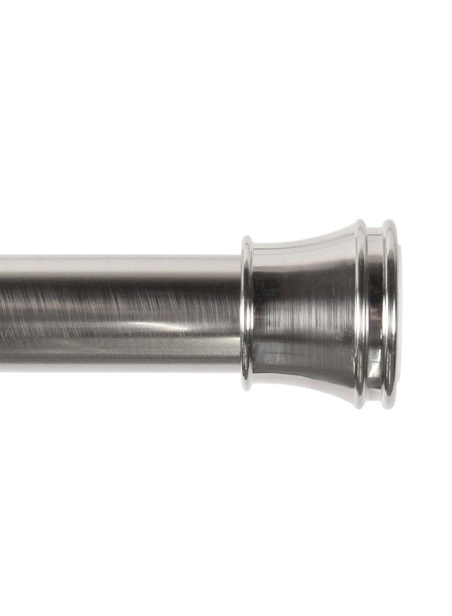 Kenney KNUTLYLC/18R Twist & Fit Easy Install Camlock Tension Shower Rod, Curtain Rod, or Closet Rod with Non-Slip Ends, 48-84" Adjustable Length, Brushed Nickel, 1" Diameter Rust Resistant Steel Tube - Image 1