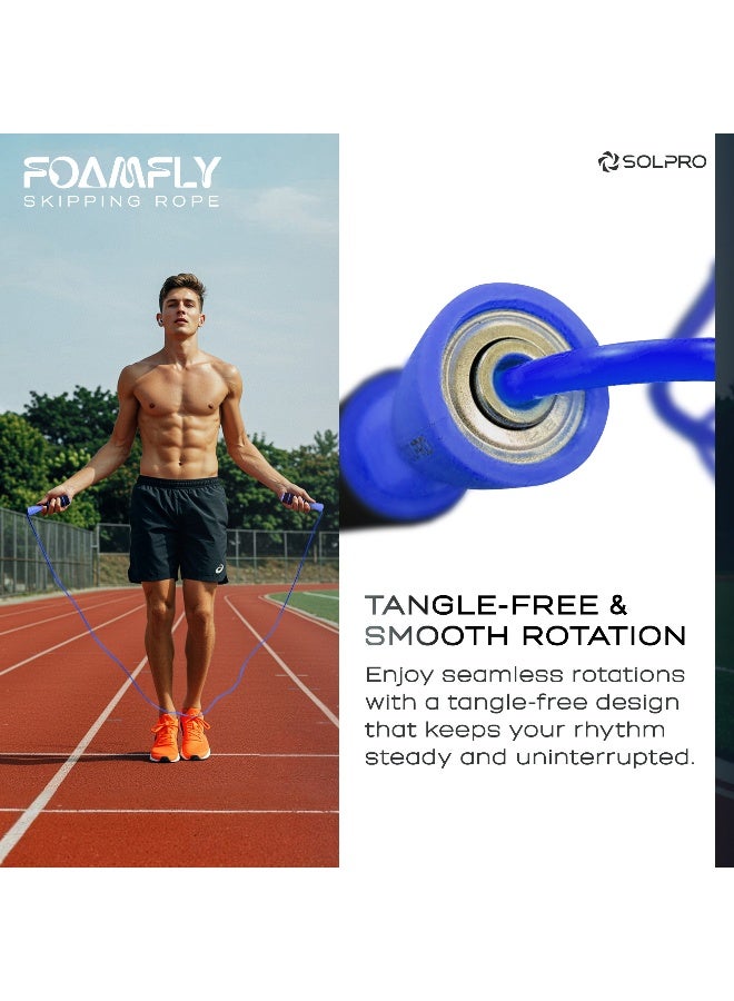SOLPRO SFH066 Jump Rope for Men, Women & Kids|Adjustable Length, TangleFree, Soft Foam Handles| SweatResistant Grip|Ideal for Cardio, Fitness, HIIT, CrossFit, Weight Loss & Gym Workouts (Blue) - Image 5