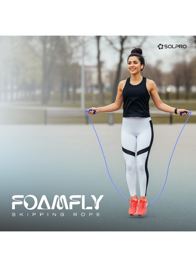 SOLPRO SFH066 Jump Rope for Men, Women & Kids|Adjustable Length, TangleFree, Soft Foam Handles| SweatResistant Grip|Ideal for Cardio, Fitness, HIIT, CrossFit, Weight Loss & Gym Workouts (Blue) - Image 2