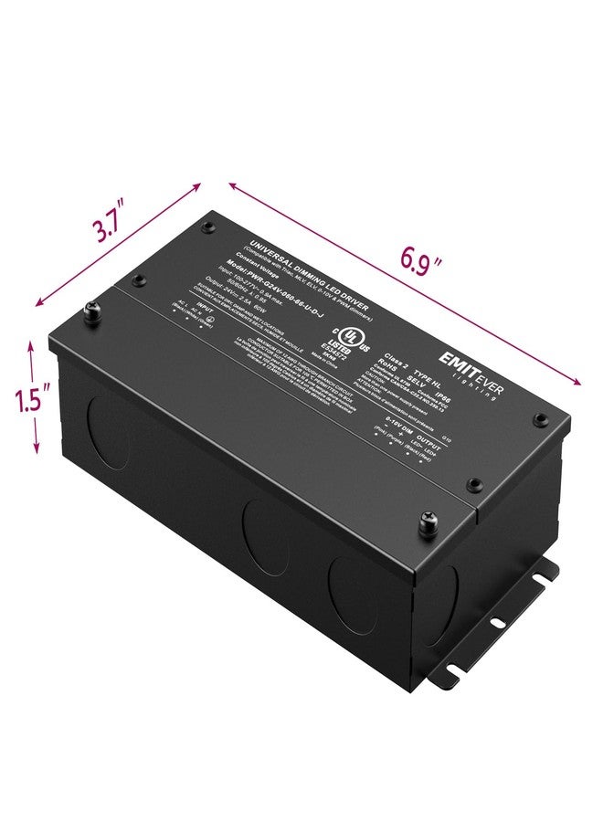 Emitever 60W Dimmable LED Driver, 24V Triac Dimmable Power Supply, AC to DC Converter for LED Light, Compatible with Lutron and Leviton Dimmer, Waterproof IP67 and UL Listed, Class 2 - Image 3