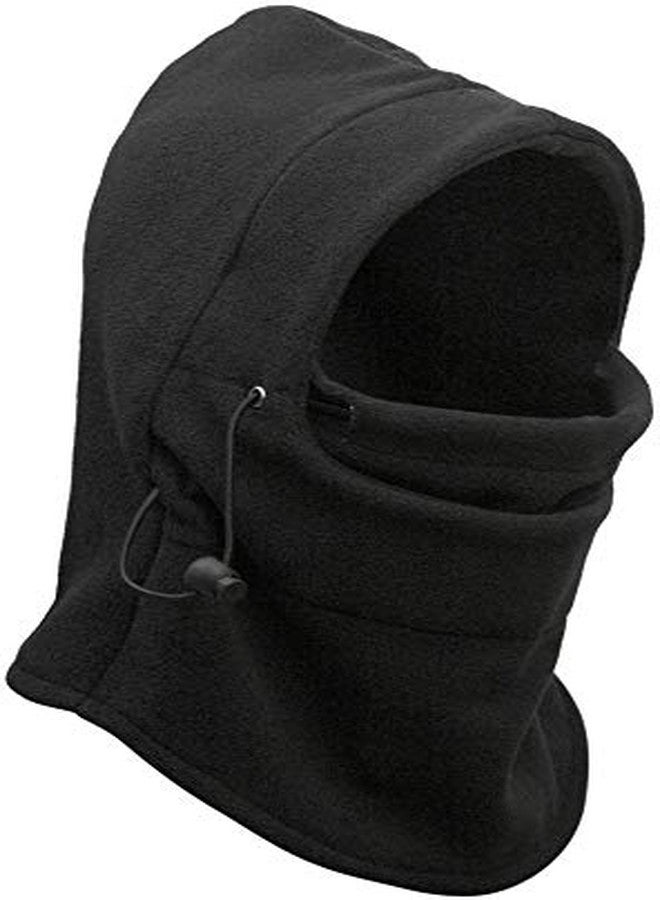 Motoway 6 in 1 Thermal Fleece Balaclava Hat Hood Police Swat Ski Bike Wind Stopper Mask Caps (Black) - Image 1