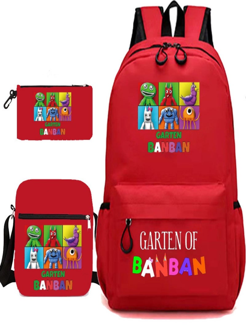 Garten of banban Children Backpack Schoolbag Teen Student School Book bag with Lunch Box Pen Case 3 in 1 for Kids