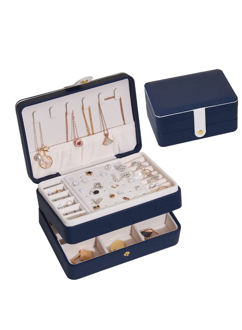 SYOSI Jewelry Box for Women and Girls PU Leather Made Jewelry Organizer 3 Layers Jewelry Storage for Rings Earrings Necklaces Bracelets Valentines Day Gifts - Image 1