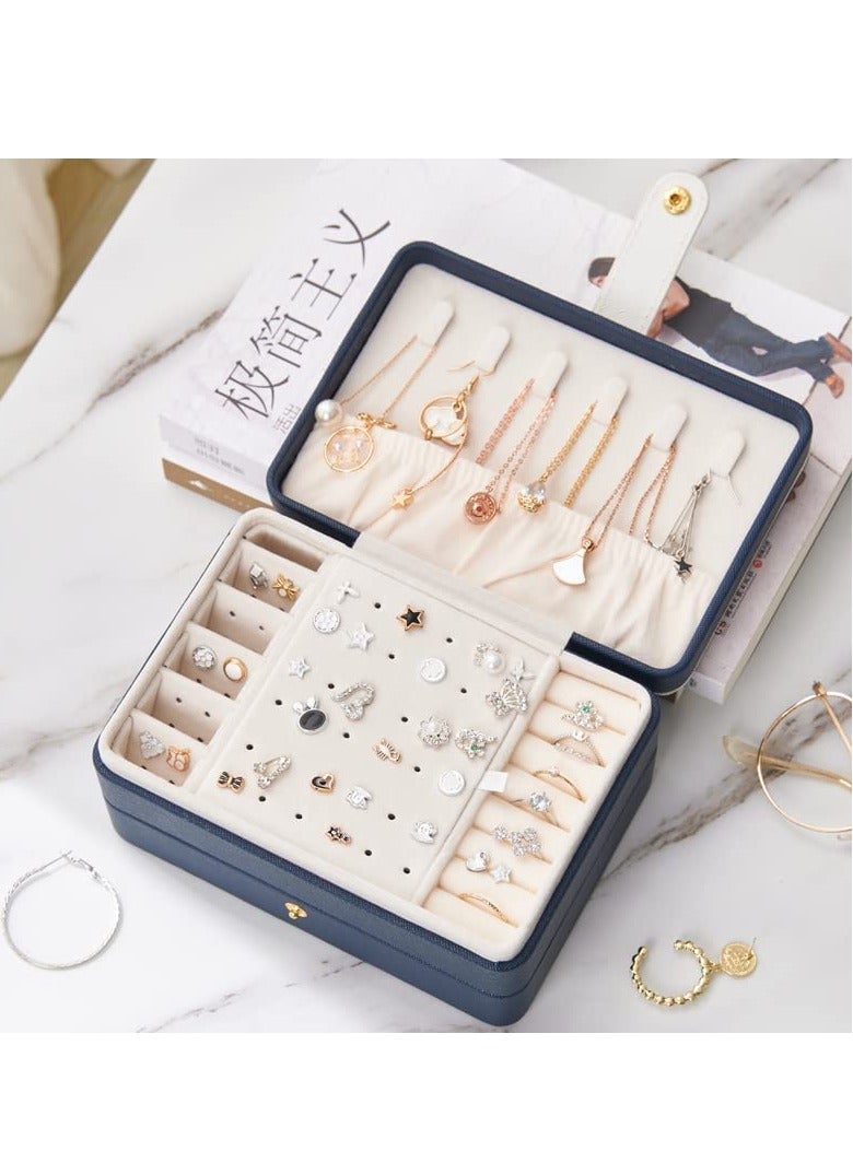 SYOSI Jewelry Box for Women and Girls PU Leather Made Jewelry Organizer 3 Layers Jewelry Storage for Rings Earrings Necklaces Bracelets Valentines Day Gifts - Image 4