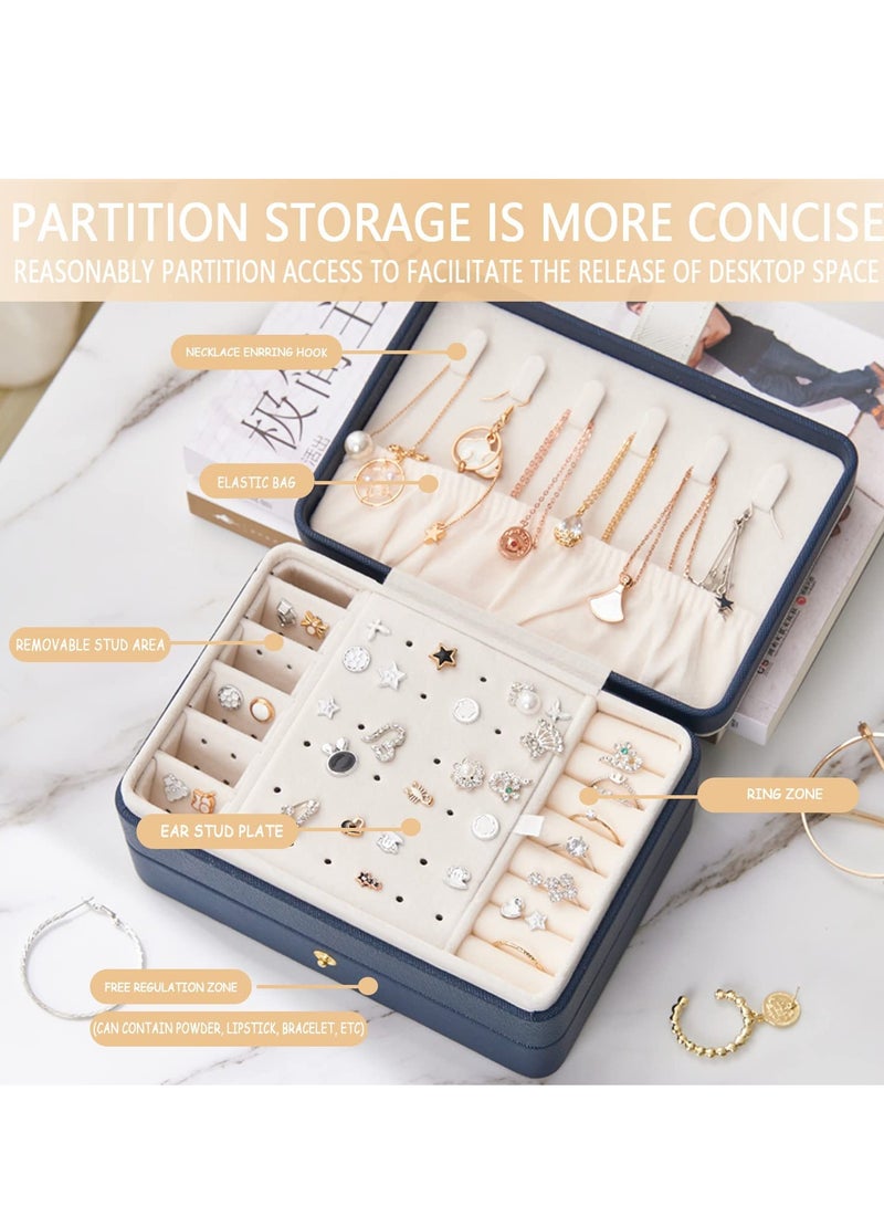 SYOSI Jewelry Box for Women and Girls PU Leather Made Jewelry Organizer 3 Layers Jewelry Storage for Rings Earrings Necklaces Bracelets Valentines Day Gifts - Image 5