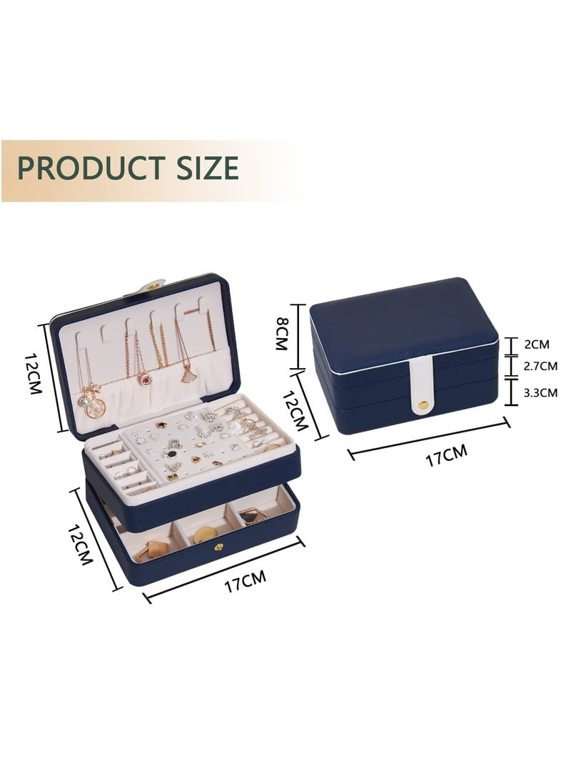 SYOSI Jewelry Box for Women and Girls PU Leather Made Jewelry Organizer 3 Layers Jewelry Storage for Rings Earrings Necklaces Bracelets Valentines Day Gifts - Image 2