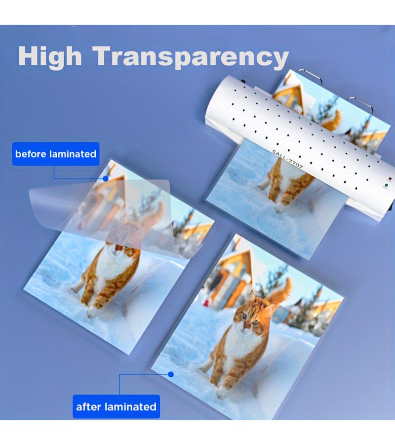 A7 Clear Thermal Laminating Pouches 100 Pack High Transparency Glossy Finish Dust And Stain Protection For Photos Documents Rounded Corners Flat Bubble Free Durable Polyethylene Terephthalate Ideal For All Laminators - Image 2