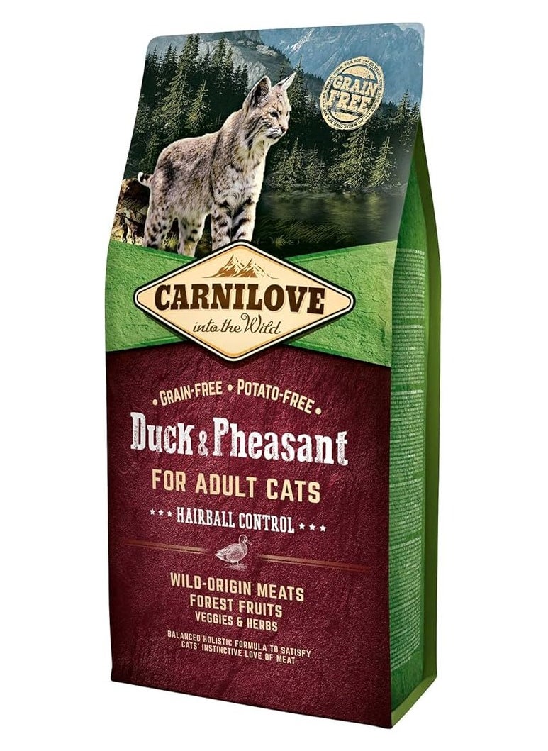 CARNILOVE Duck & Pheasant for Adult Cats - Hairball Control 2KG 