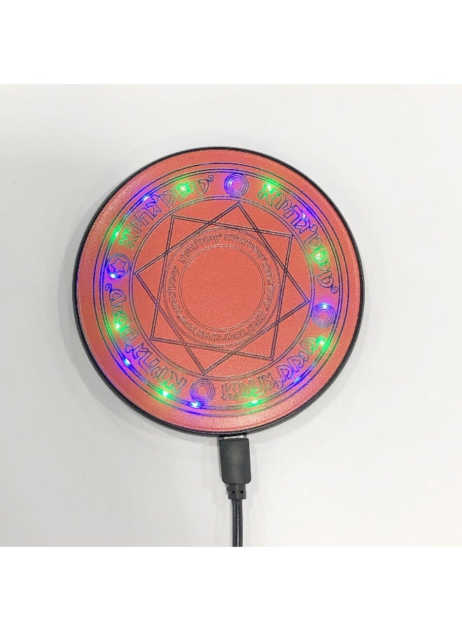 Colorful Light Mini Magic Circle Wireless Fast Charging Pad - 10/15W Plastic Base Desktop Charger - Image 1