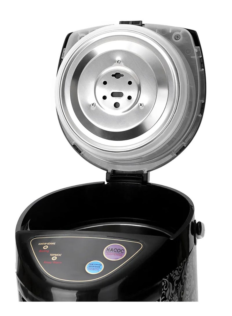 Electric Kettle with LED Display, 6.8L, 800W, Damask Pattern Design, Black and White - Image 3