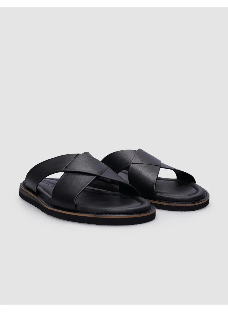 Cabani Leather Black Men's Slippers