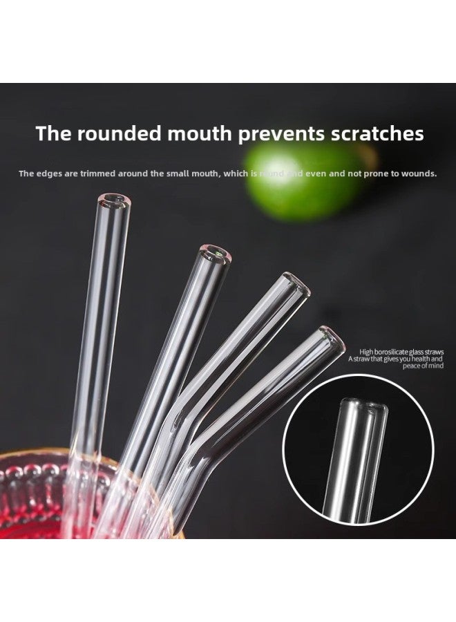 Glass Straw Lengthened Curved Net Red Food Grade Heat Resistant Lipstick Transparent Drinking Coffee Beverage Maternal Straw-Colour:Transparent Box Of 3 - Image 3