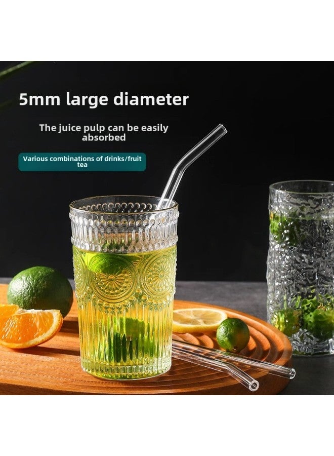 Glass Straw Lengthened Curved Net Red Food Grade Heat Resistant Lipstick Transparent Drinking Coffee Beverage Maternal Straw-Colour:Transparent Box Of 3 - Image 5