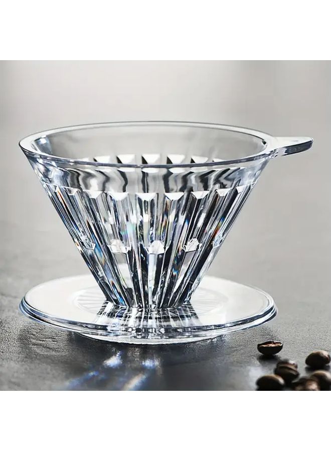 1pc Transparent Slow Drip Coffee Filter Cup Durable Plastic Pour Over Dripper For Home Office Travel - Image 1