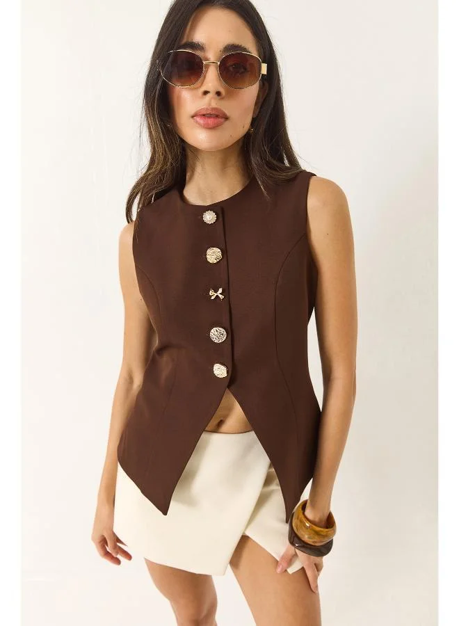 Ginger Button Up Vest