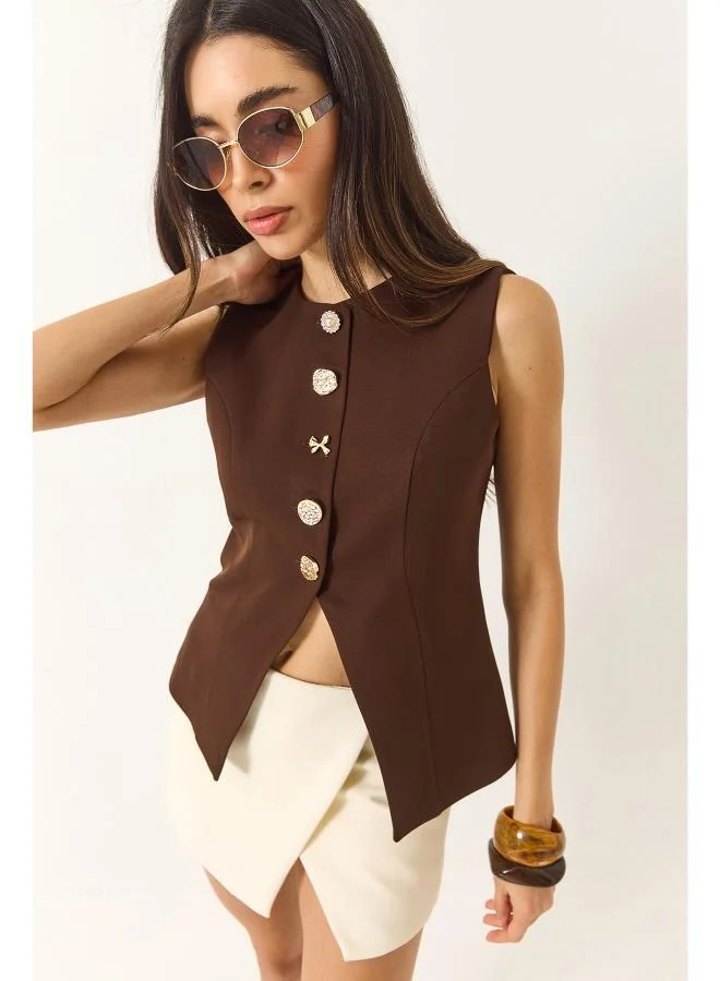 Ginger Button Up Vest