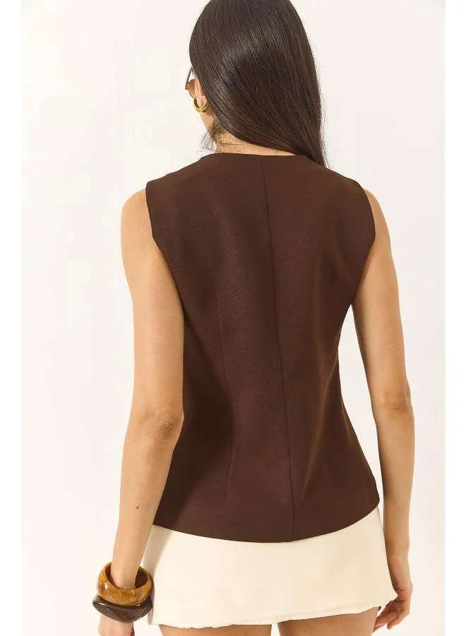 Ginger Button Up Vest