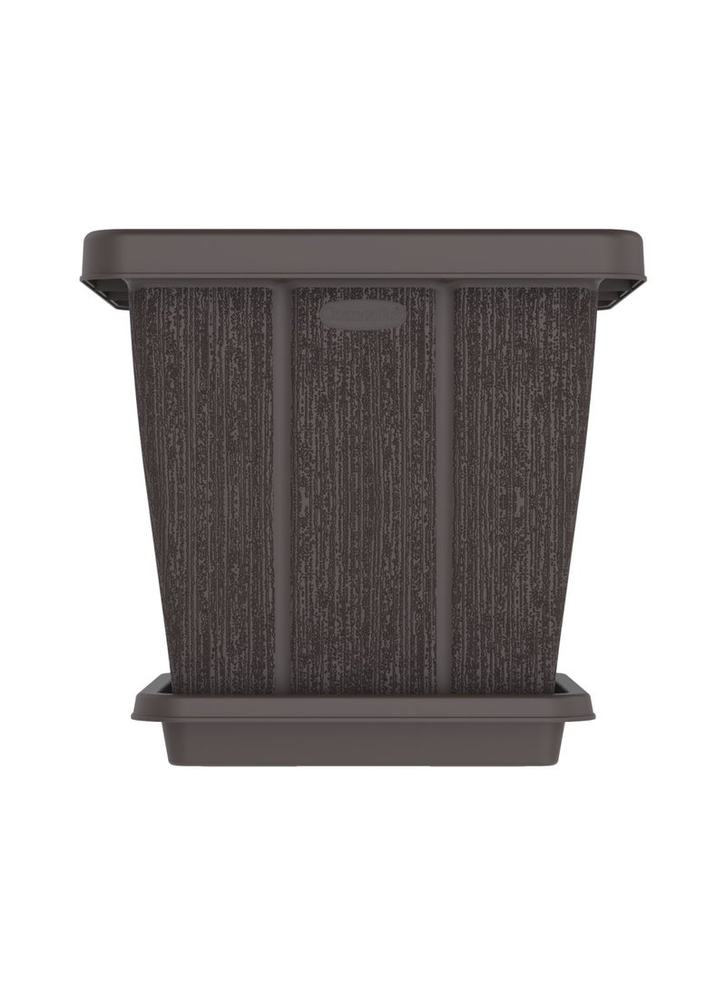 Cosmoplast 45L Cedargrain Square Planter with Tray  - Image 2
