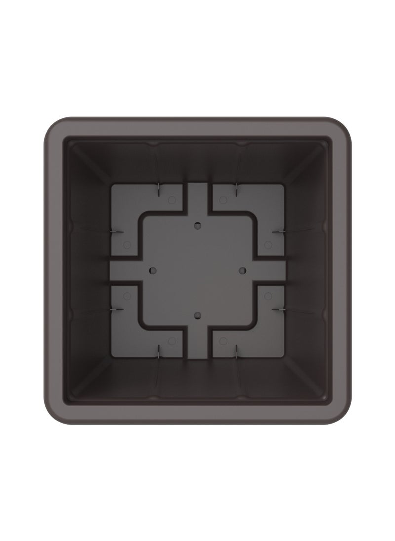 Cosmoplast 45L Cedargrain Square Planter with Tray  - Image 4
