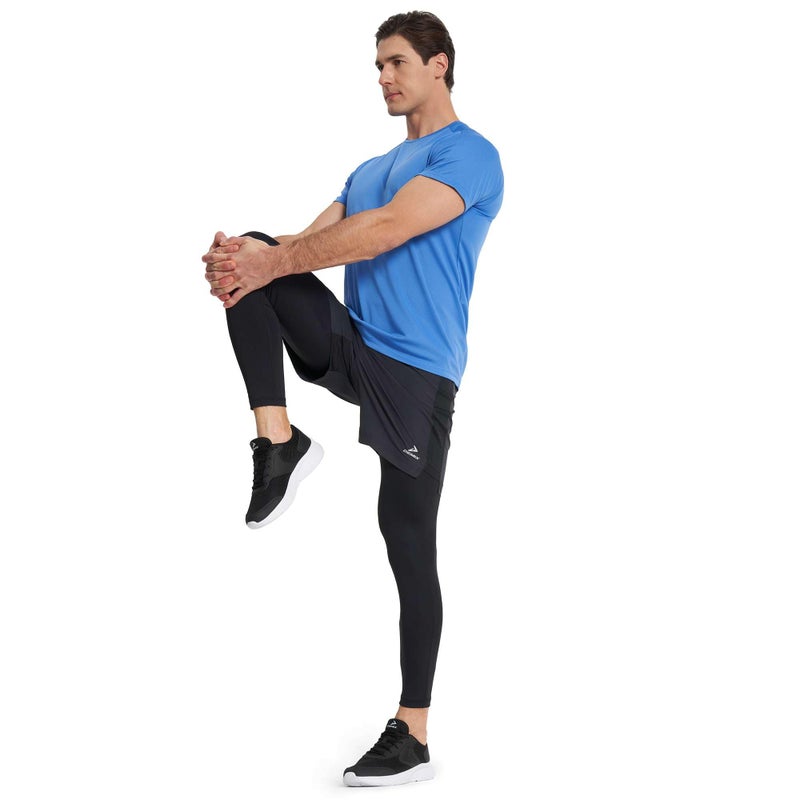 Demix Men's 2-Pack Running Shorts – Black Lightweight Breathable Sports Shorts with Moisture-Wicking Fabric & Reflective Details for Outdoor Training - Image 4