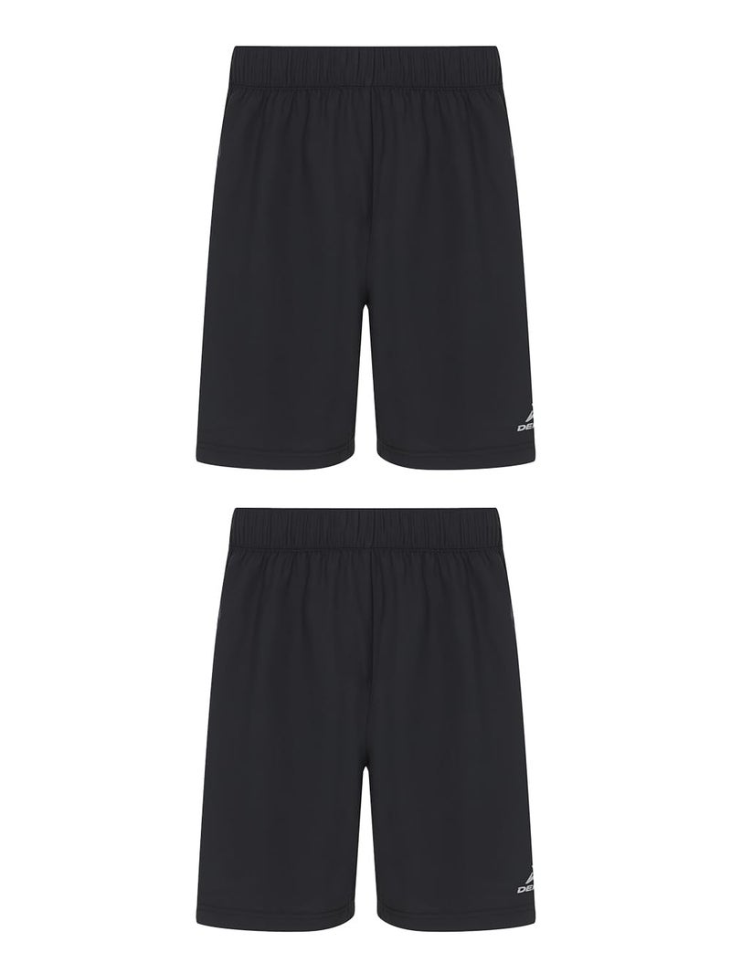 Demix Men's 2-Pack Running Shorts – Black Lightweight Breathable Sports Shorts with Moisture-Wicking Fabric & Reflective Details for Outdoor Training - Image 1