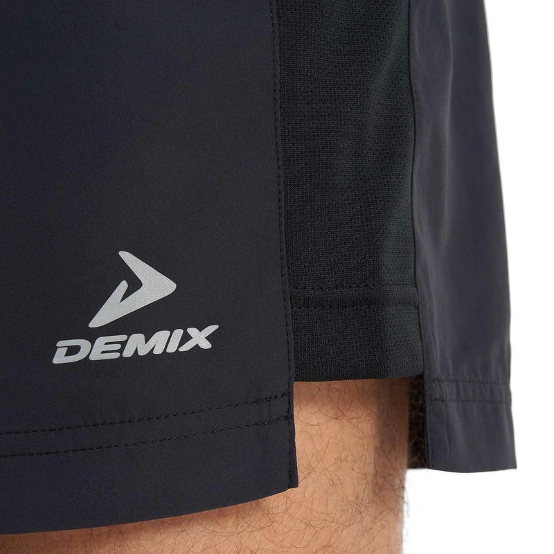 Demix Men's 2-Pack Running Shorts – Black Lightweight Breathable Sports Shorts with Moisture-Wicking Fabric & Reflective Details for Outdoor Training - Image 5