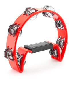 TIGER TAM14-RD Half-Moon Tambourine - Sixteen Pairs of Jingles - Red  - Image 1