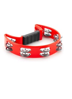 TIGER TAM14-RD Half-Moon Tambourine - Sixteen Pairs of Jingles - Red  - Image 2