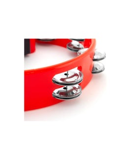 TIGER TAM14-RD Half-Moon Tambourine - Sixteen Pairs of Jingles - Red  - Image 3