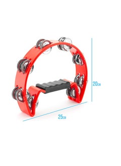 TIGER TAM14-RD Half-Moon Tambourine - Sixteen Pairs of Jingles - Red  - Image 5