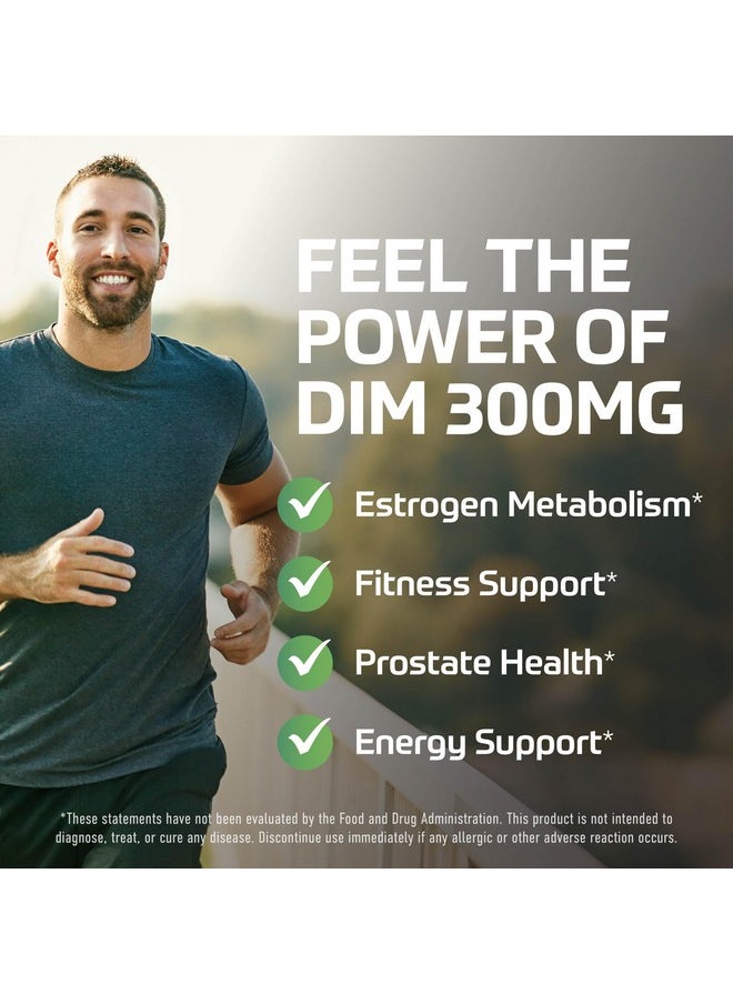 SMNutrition - DIM 300mg For Men, Estrogen Blocker & Aromatase Inhibitor | Men’s Hormone Balance & Fitness Booster Supplement with Diindolylmethane Plus CDG & Sulforaphane for Mens Health | Gluten-Free | 60 Capsules - Image 1