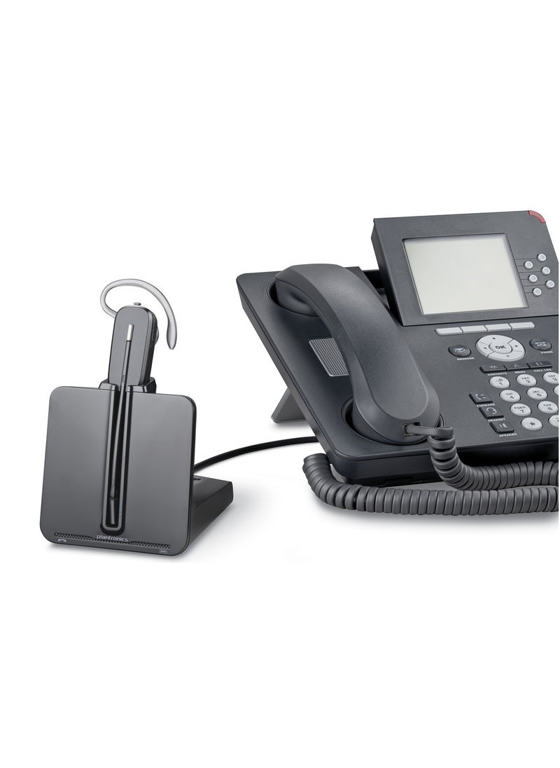 Poly - CS540A Wireless Headset with Handset Lifter - Noise-Cancelling, Up to 7 Hours Talk Time, 118 dB SPL, Convertible Design (Over-the-Ear, Over-the-Head, Behind-the-Head), SoundGuard Acoustic Protection, Compatible with Windows 11/10 & macOS, Includes AC Power Adapter, Headband, and Telephone Interface Cable, Black |  8R706AA - Image 1