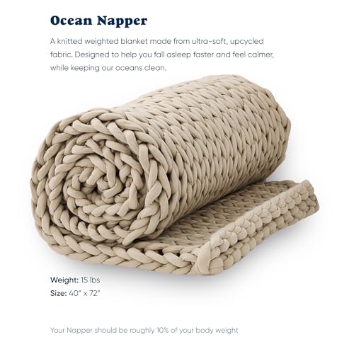 Bearaby Weighted Blanket 15 lbs (40"x72") – Driftwood Blanket Recycled Polyester – Eco-Friendly, Heavy Throw for Adults – Soft, Breathable, Sustainable Comfort - Image 2