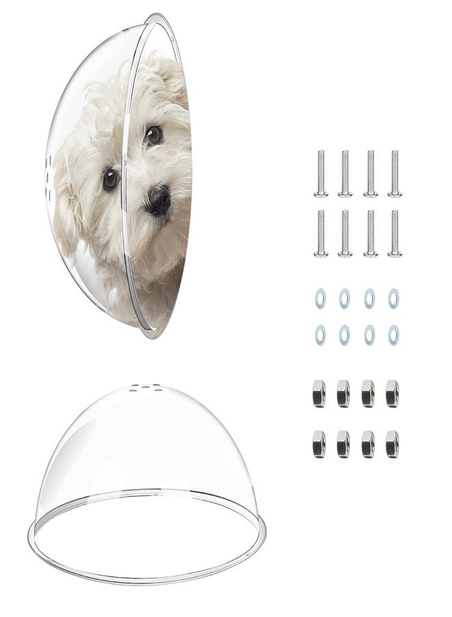 Hiyoo 2pack Dog Fence Window with Air Holes, Length 12inch Deep 6 Inch Acrylic Clear Pet Dome View for Cat Doggie See Outside, Bubble Cat Peek Window Playground Fence Window - Image 1
