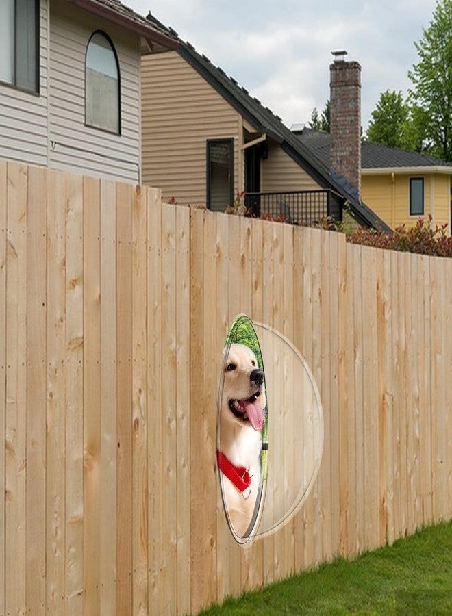 Hiyoo 2pack Dog Fence Window with Air Holes, Length 12inch Deep 6 Inch Acrylic Clear Pet Dome View for Cat Doggie See Outside, Bubble Cat Peek Window Playground Fence Window - Image 5