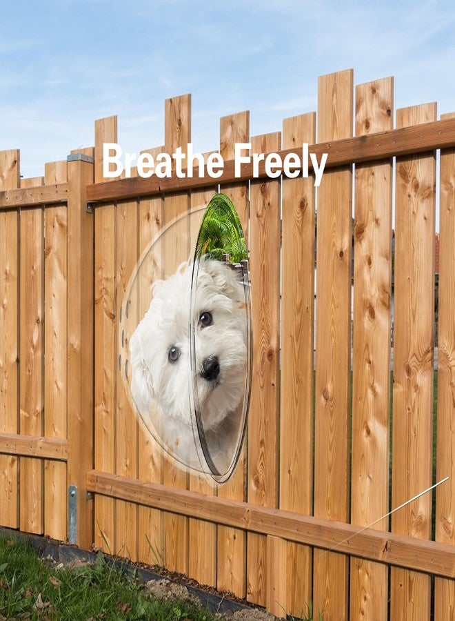 Hiyoo 2pack Dog Fence Window with Air Holes, Length 12inch Deep 6 Inch Acrylic Clear Pet Dome View for Cat Doggie See Outside, Bubble Cat Peek Window Playground Fence Window - Image 3