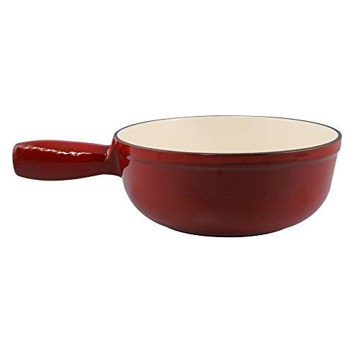 Swissmar Lugano Cast Iron Cheese Fondue Pot Replacement, 2 QT / 2 L - Compatible with Swissmar Lugano Fondue Sets - Ideal for Melting Cheese, Chocolate, & Caramel - Cherry Red - Image 5