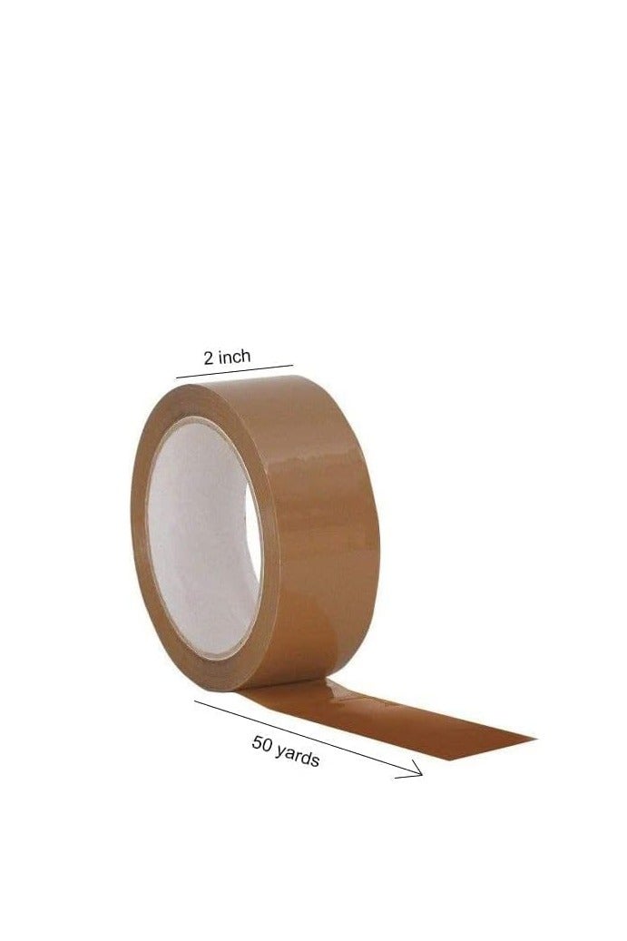 Brown Packaging Tape, 2 inches x 50 yards Strong Heavy Duty Packing Tape for Parcel Boxes, Moving Boxes, Large Postal Bags, Office Use [6 Rolls] - Image 2