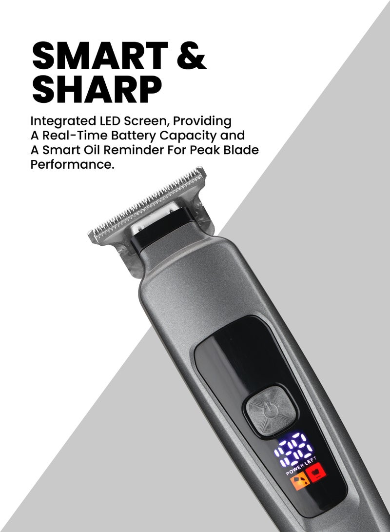 تيم Team Professional Rechargeable Hair Trimmer for Men | Stainless Steel Blade | 2‑Speed Control | LED Display | USB Type‑C Charging | Beard, Hair & Line‑Up Grooming Kit - Image 3