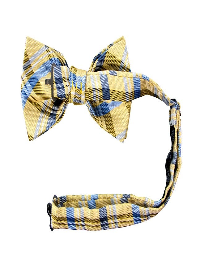 Spring Notion Boy's Tartan Plaid Woven Bow Tie Purple Large - Image 3