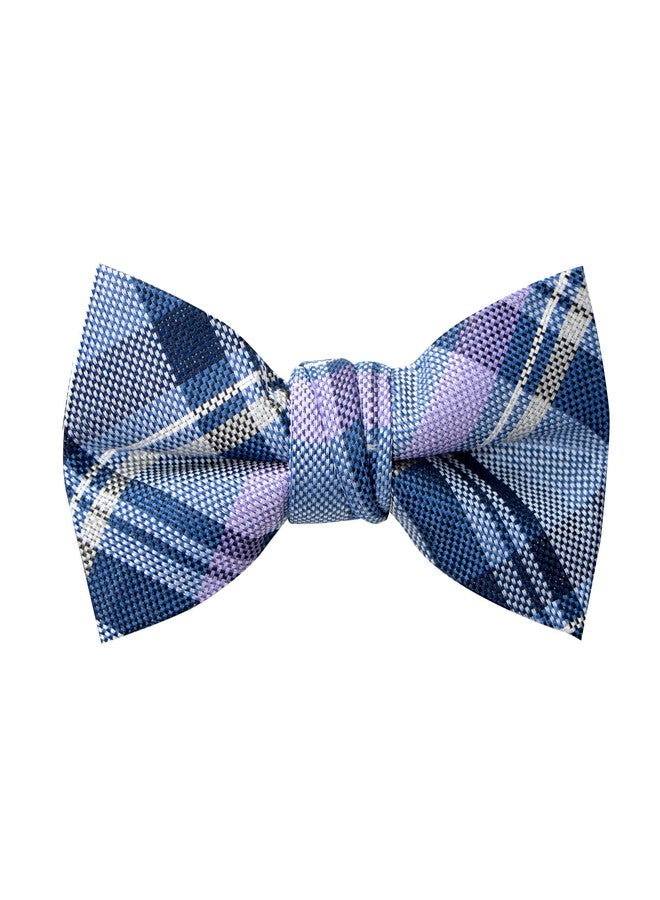 Spring Notion Boy's Tartan Plaid Woven Bow Tie Purple Large - Image 1