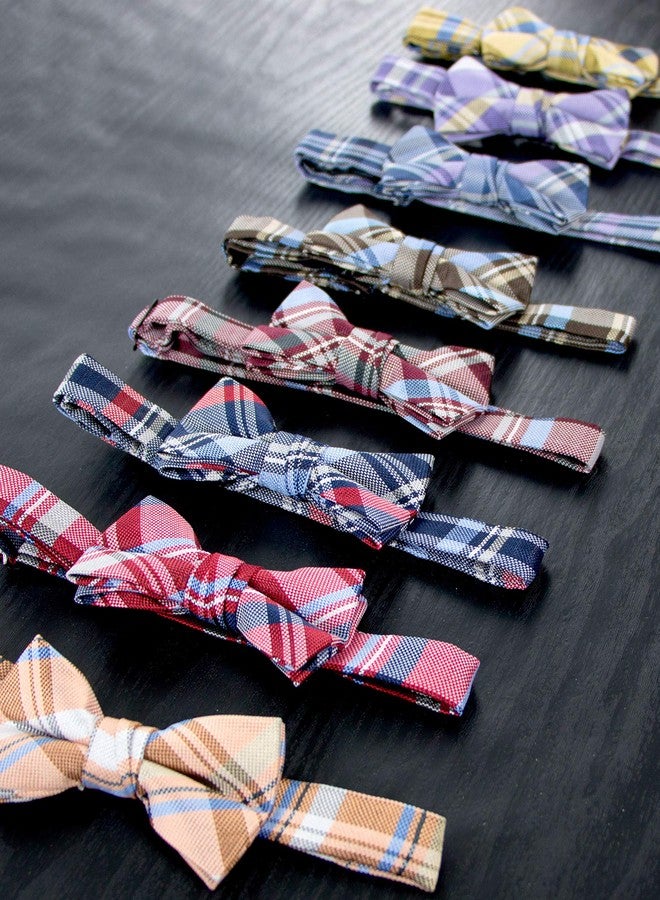 Spring Notion Boy's Tartan Plaid Woven Bow Tie Purple Large - Image 4