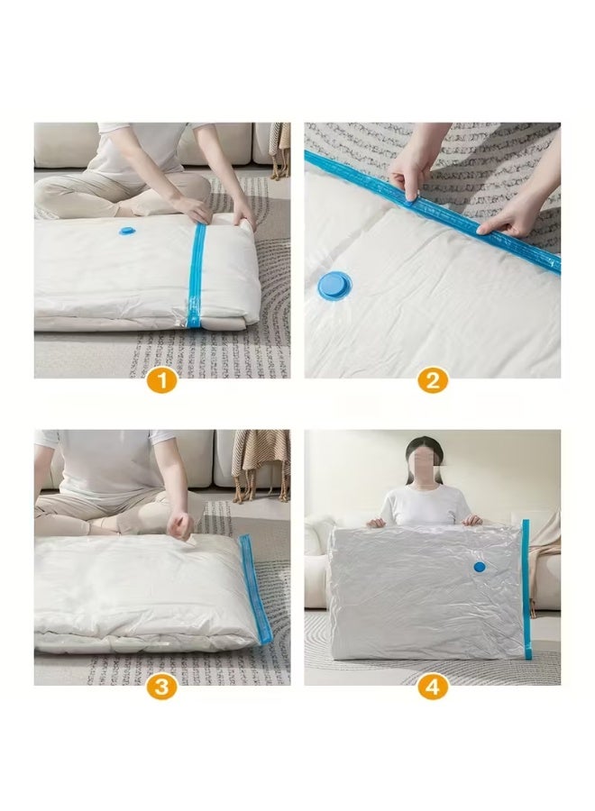 5-Pack Durable Vacuum Compression Storage Bags with Zipper Closure - Space Saver for Clothes, Pillows, Comforters, Blankets, and Bedding - Leakproof, Multi-Purpose, Thickened Plastic, Rectangular Shape - Image 3