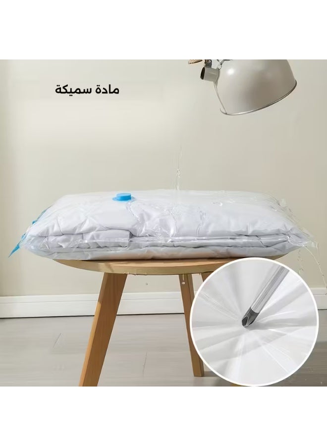 5-Pack Durable Vacuum Compression Storage Bags with Zipper Closure - Space Saver for Clothes, Pillows, Comforters, Blankets, and Bedding - Leakproof, Multi-Purpose, Thickened Plastic, Rectangular Shape - Image 2