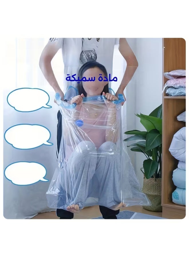 5-Pack Durable Vacuum Compression Storage Bags with Zipper Closure - Space Saver for Clothes, Pillows, Comforters, Blankets, and Bedding - Leakproof, Multi-Purpose, Thickened Plastic, Rectangular Shape - Image 4