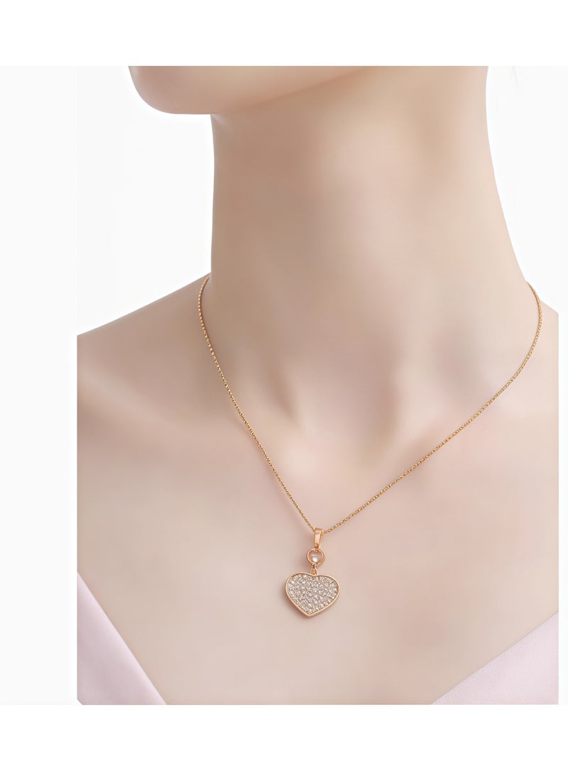 Chopard Chopard 18K Rose Gold Heart Luxury Full Diamond Pendant Necklace Gift  - Image 4